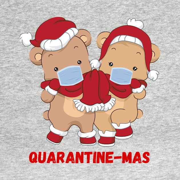 Quarantine-Mas Christmas Bears Christmas Quarantine Cute Bears Wearing Masks Funny Christmas Gift Bear Couple Christmas Couple by nathalieaynie